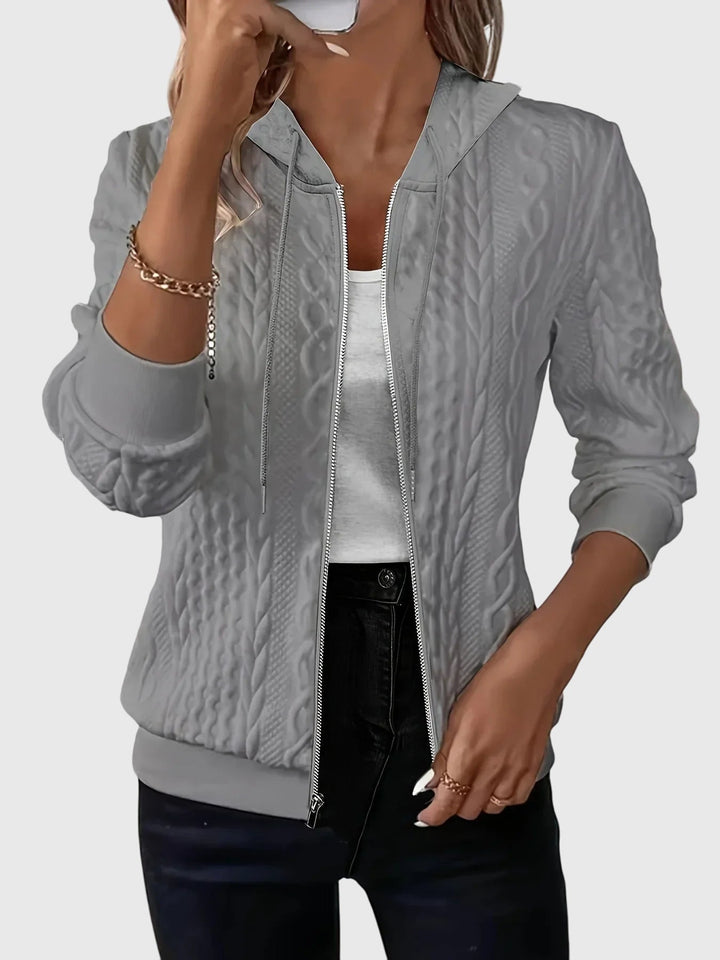 Marion | Textured Zip-Up Hoodie