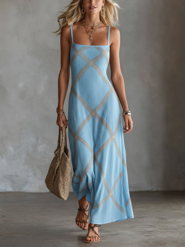 Sabella | Geometric Sleeveless Maxi Dress