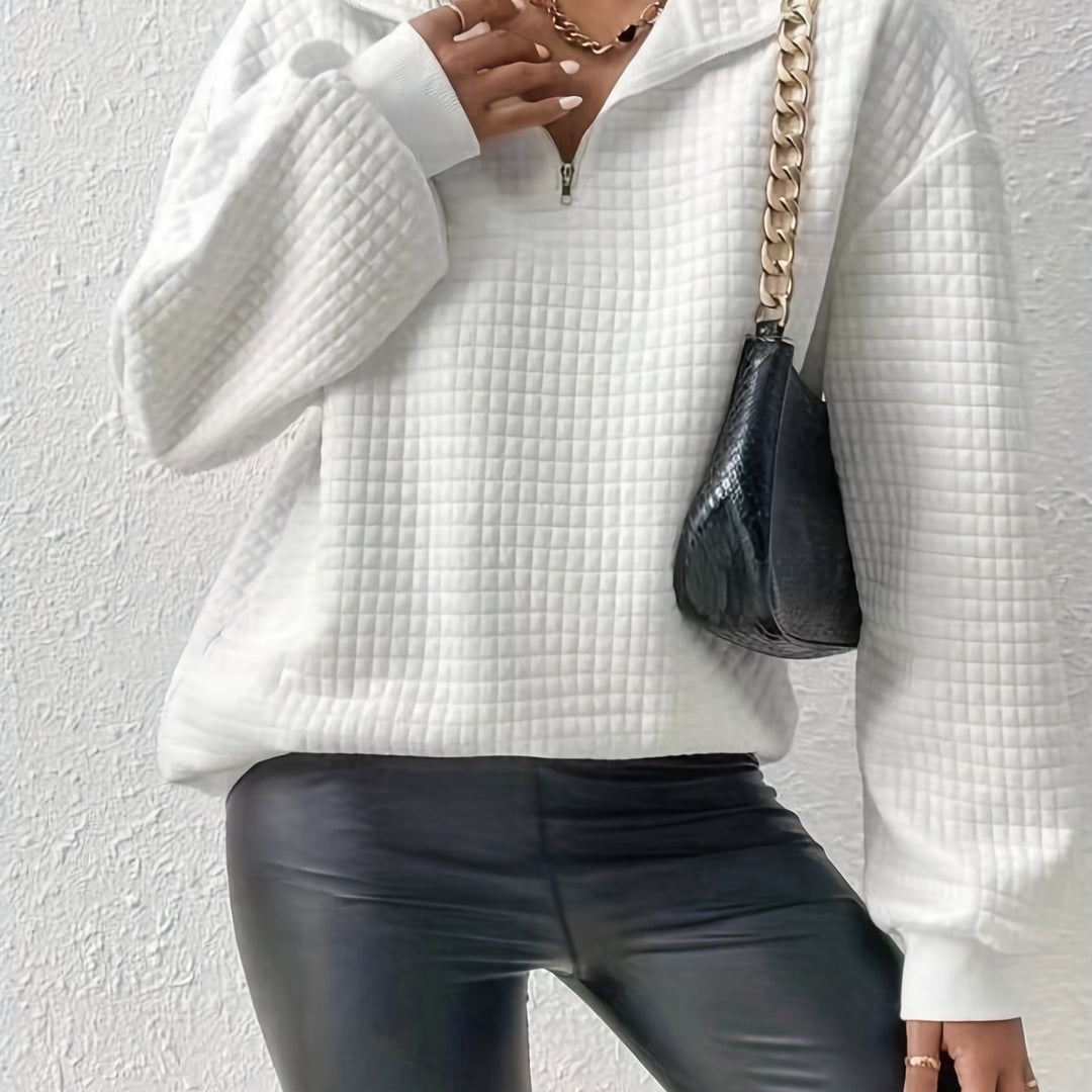 Adelina | Quarter-Zip Textured Sweater