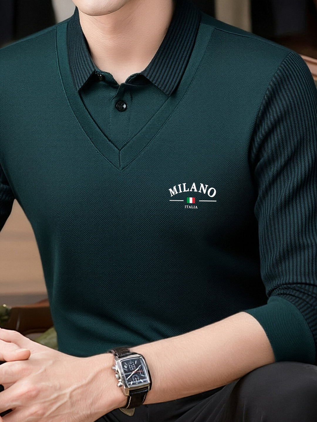 Calloway | Men's Fine Knit Long Sleeve Polo