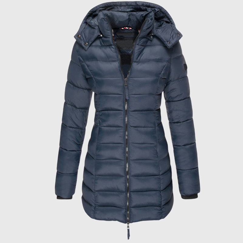 Verena | Longline Quilted Hooded Coat