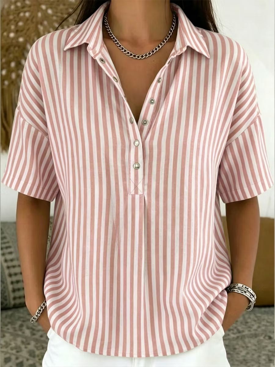 Lorna | Striped Collared Shirt