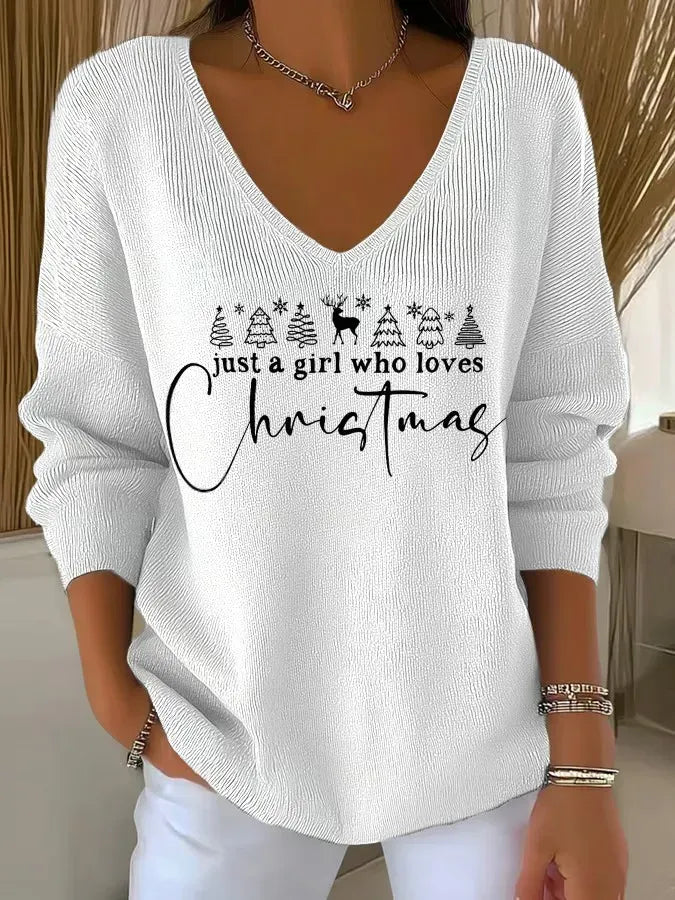 Saskia | Festive V-Neck Sweater