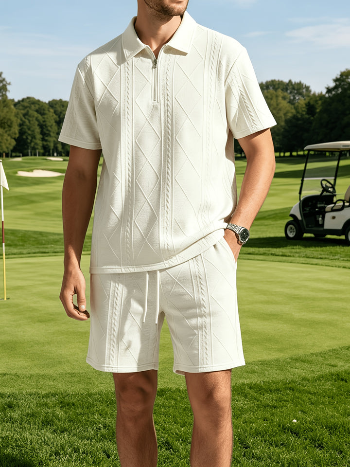 Ronan | Men's Retro Geometric Shirt & Shorts Set
