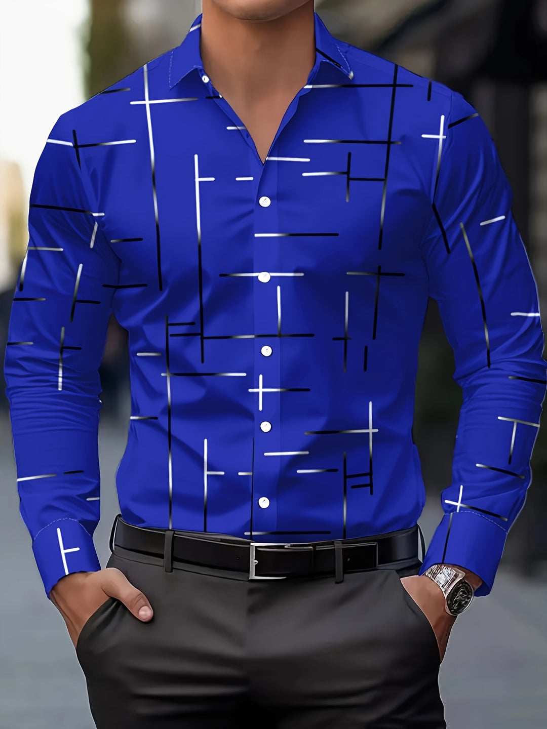Franklin | Men's Geometric Print Long Sleeve Shirt