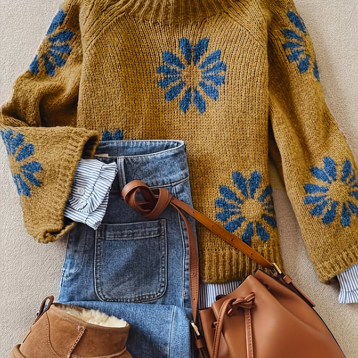 Esme | Floral High-Neck Sweater