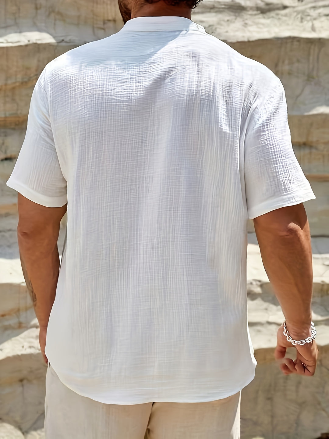 Owen | Men's Linen Henley Beach Shirt