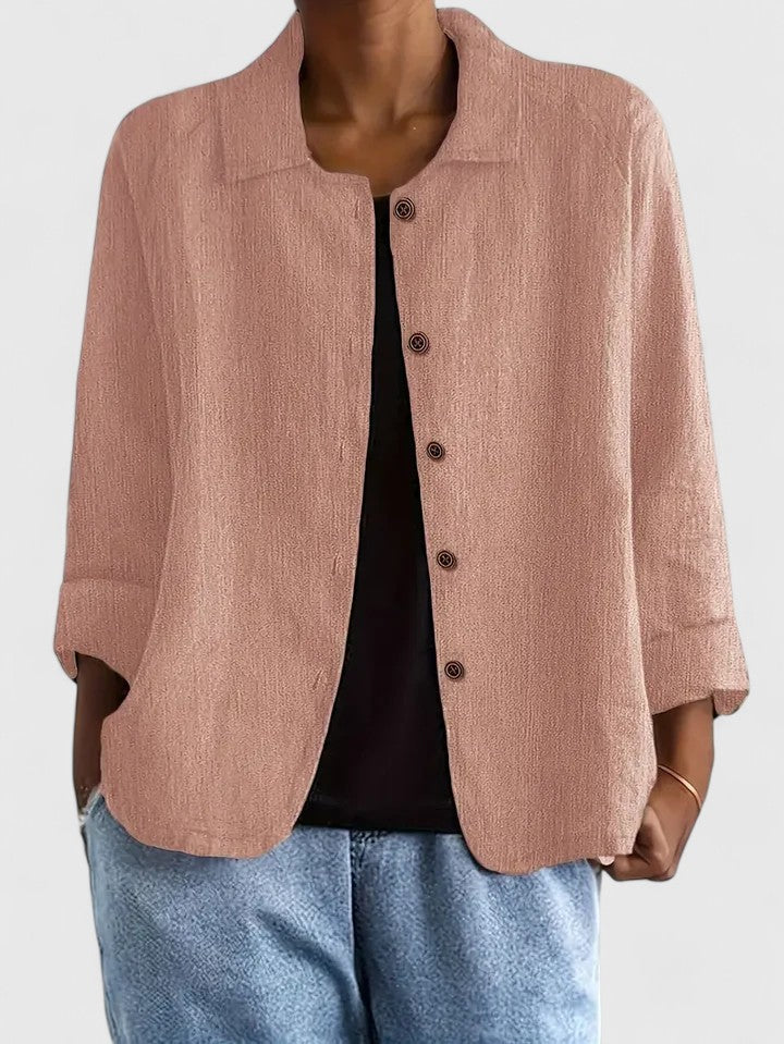 Bryony | Relaxed Collared Button-Front Shirt