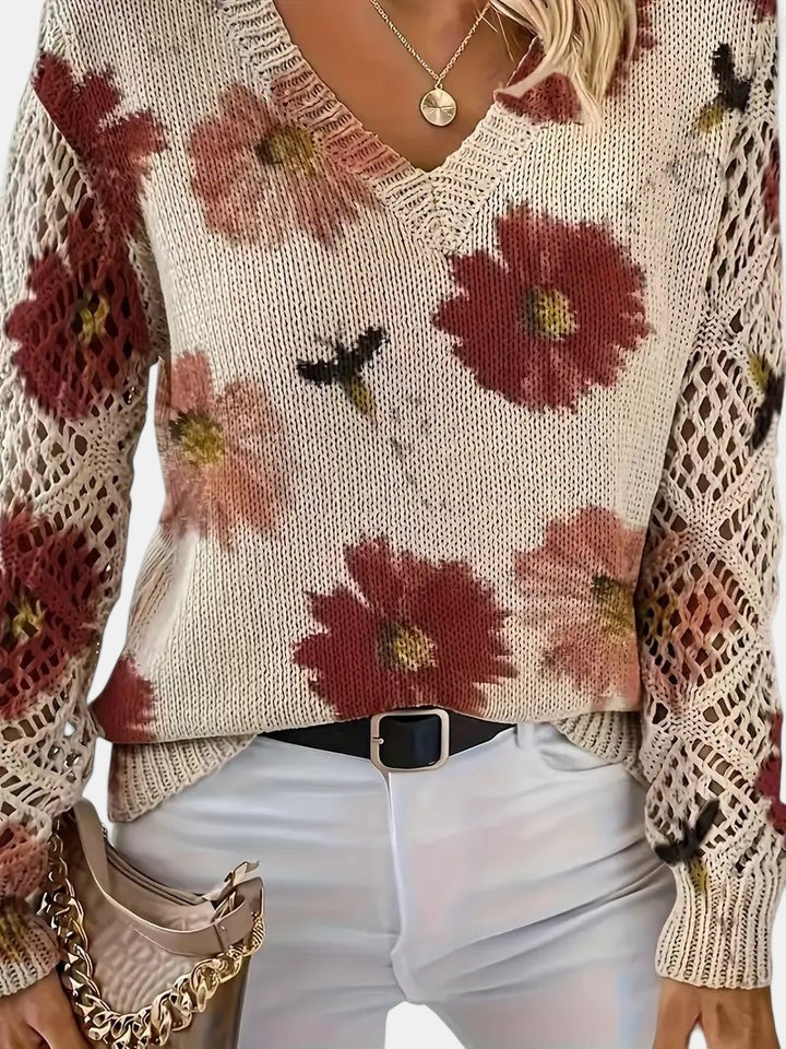 Marlisa | Floral Openwork Sweater