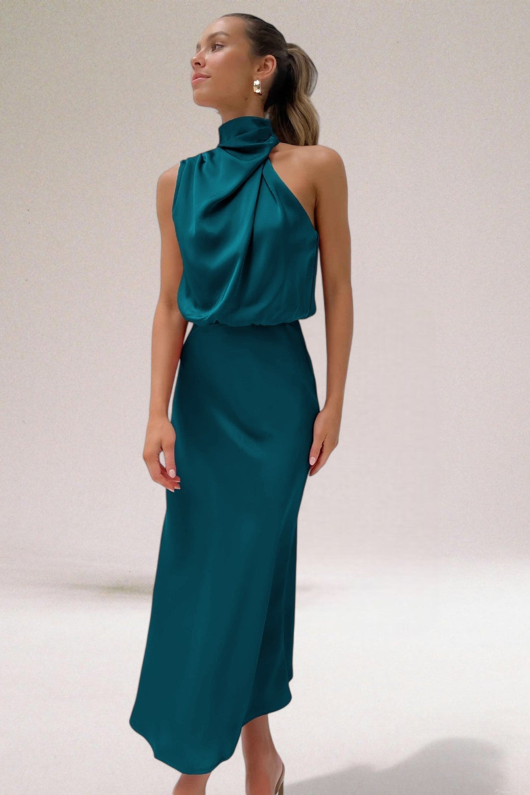 Seraphina | Draped Halter Evening Dress
