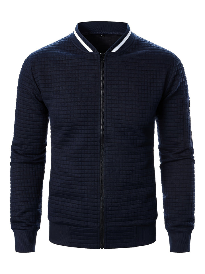 Marcus | Textured Stand-Collar Bomber Jacket