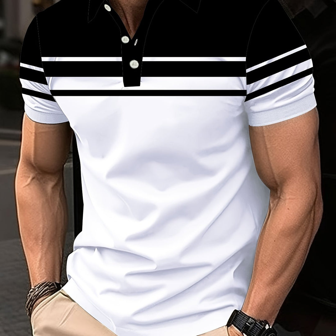 Crane | Men's Chest Stripe Short Sleeve Polo Shirt