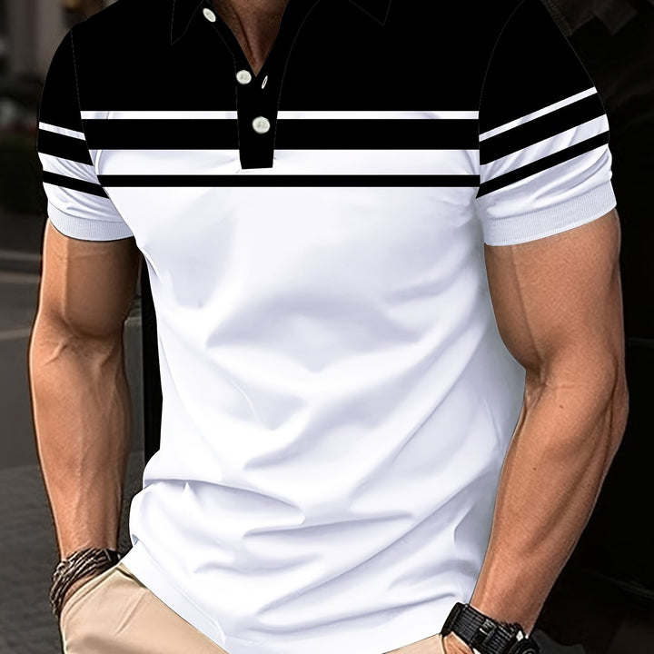 Crane | Men's Chest Stripe Short Sleeve Polo Shirt