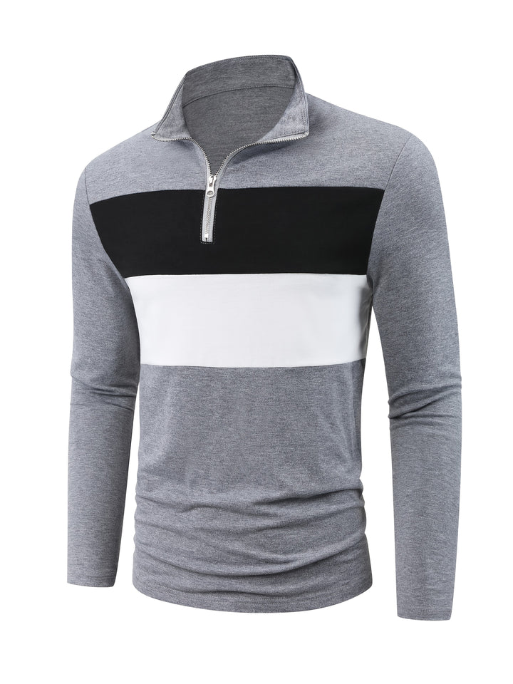 Spencer | Color-Block Quarter-Zip Polo Shirt