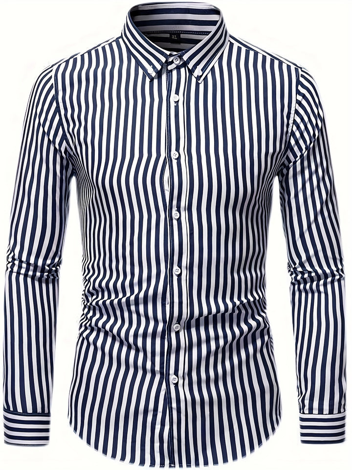Roland | Men's British Stripe Long Sleeve Shirt