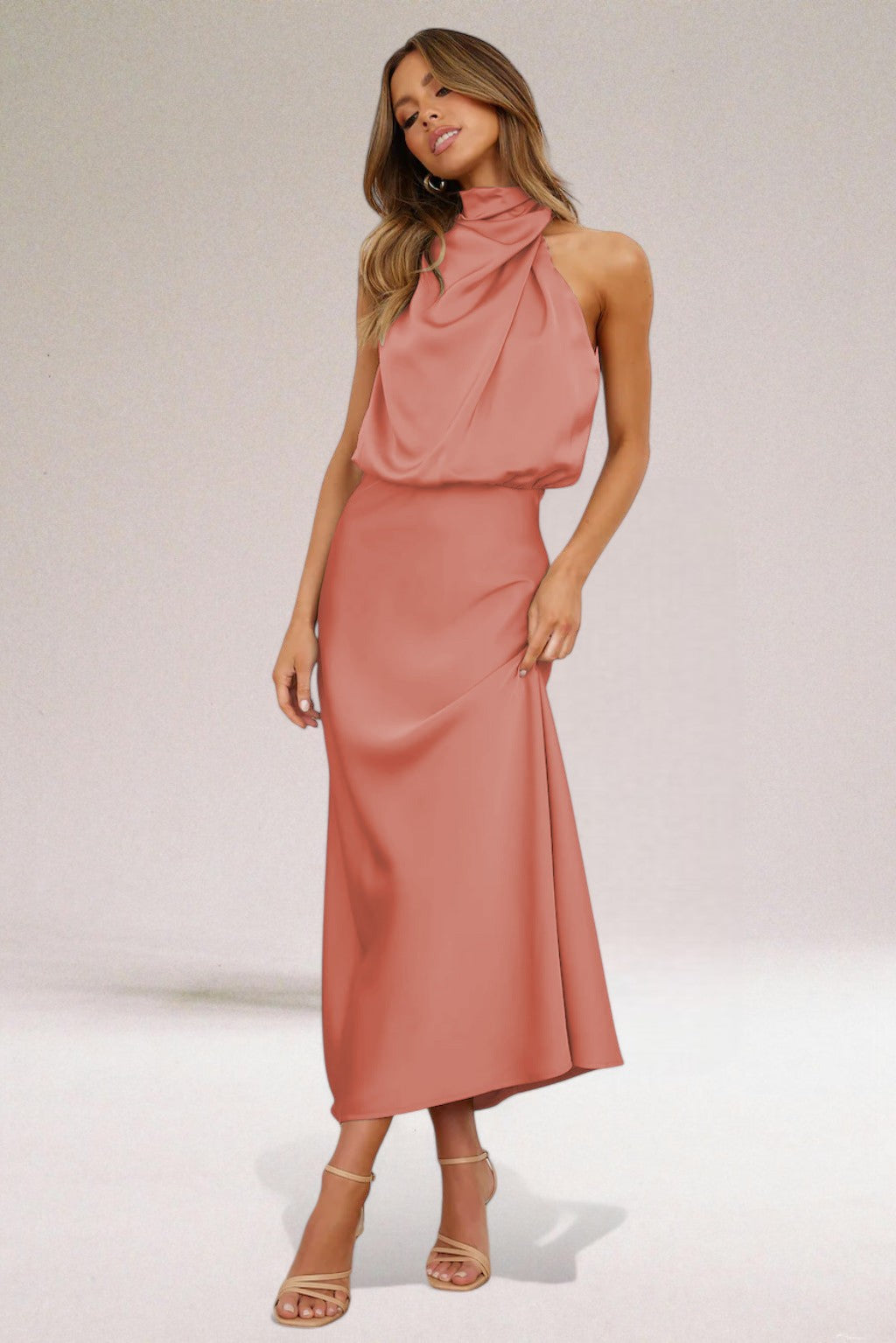 Seraphina | Draped Halter Evening Dress