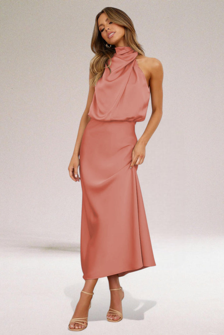 Seraphina | Draped Halter Evening Dress