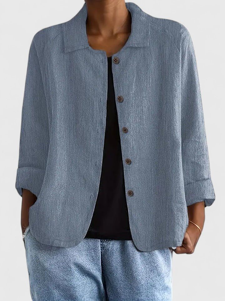 Bryony | Relaxed Collared Button-Front Shirt