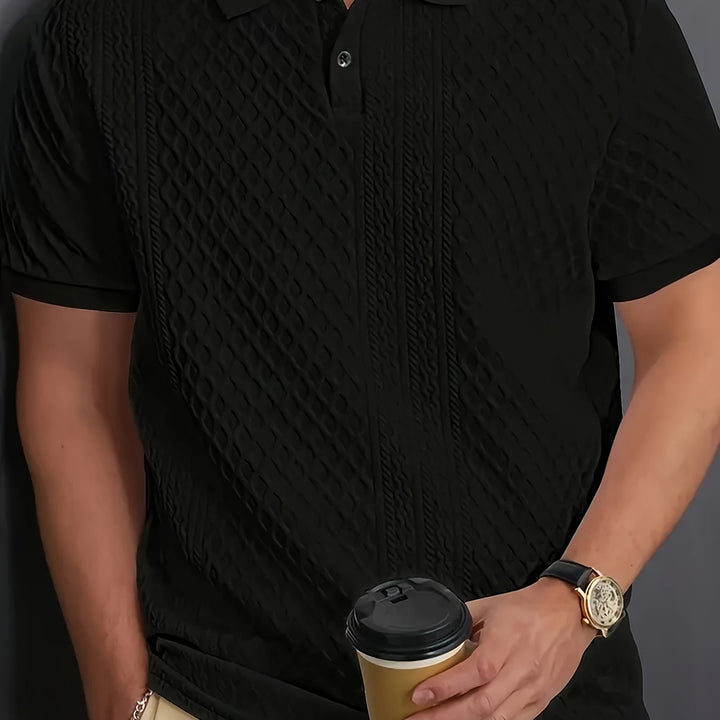 Elias | Textured Short-Sleeve Polo Shirt