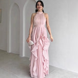 Sylvie | High-Neck Ruffle Maxi Dress