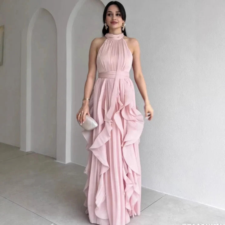 Sylvie | High-Neck Ruffle Maxi Dress