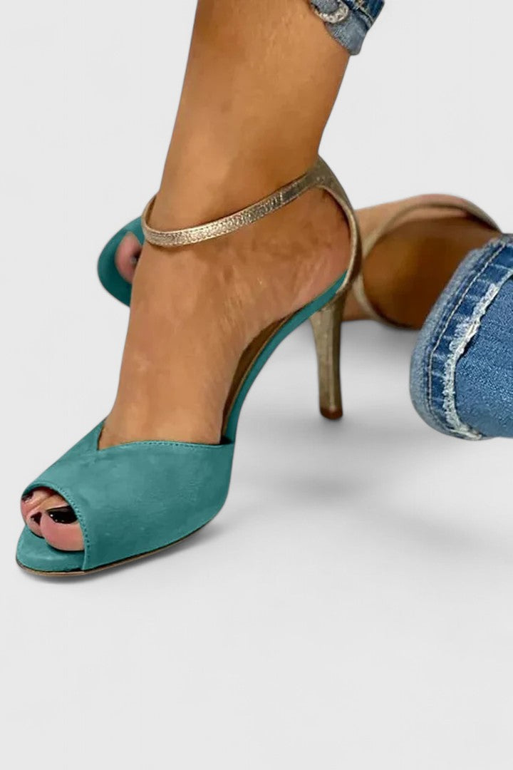 Leona | Elegant Ankle-Strap Heeled Sandals
