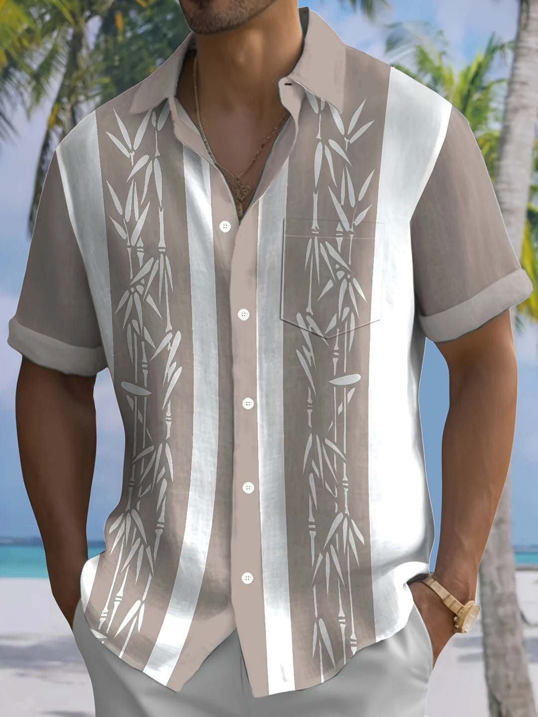 Kellan | Men's Hawaiian Color-Block Short Sleeve Shirt