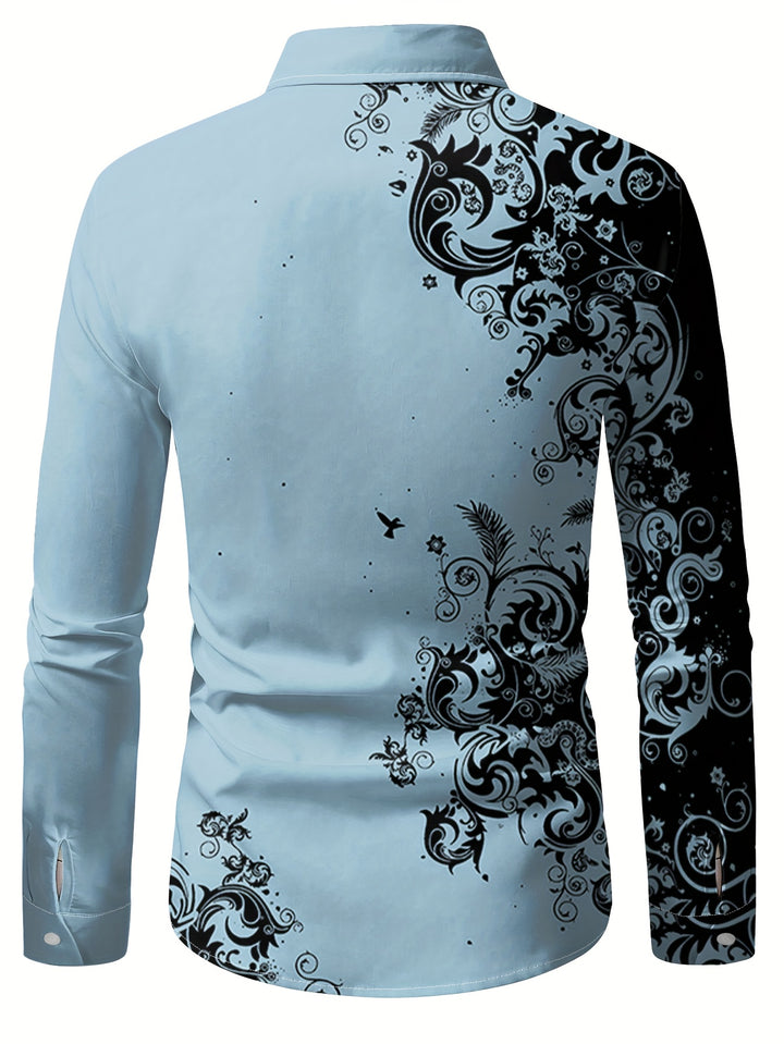 Walter | Men's Baroque Print Long Sleeve Shirt