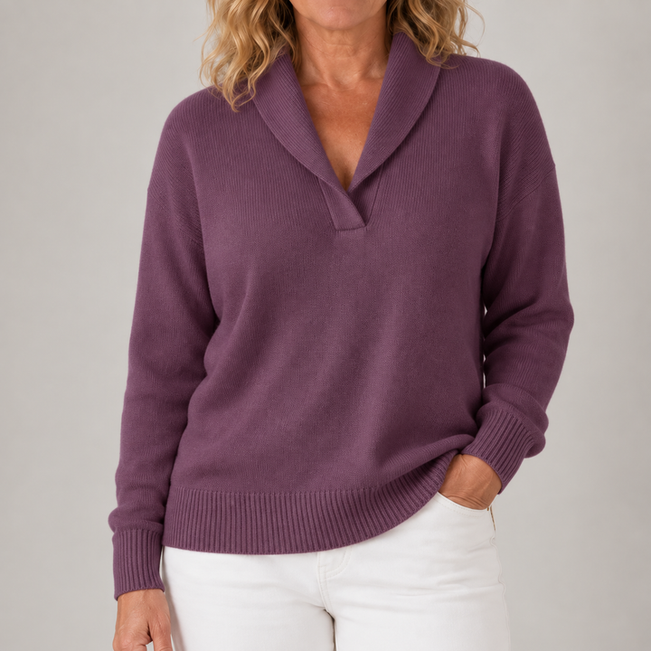 Romy | Refined Shawl Collar Sweater