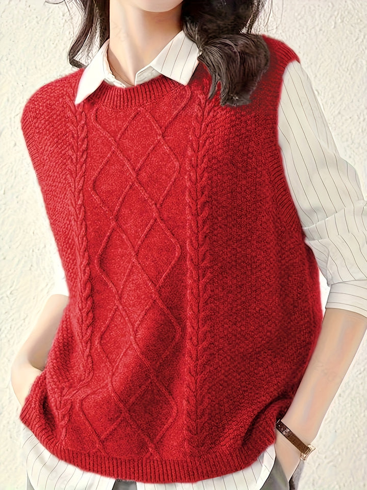 Beatrise | Classic Cable-Knit Sweater Vest