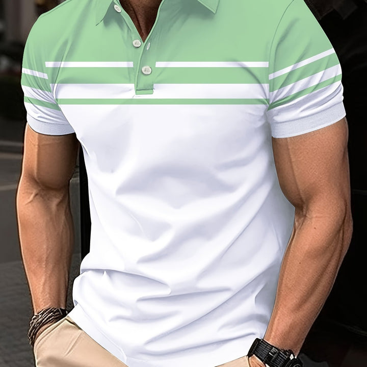 Crane | Men's Chest Stripe Short Sleeve Polo Shirt