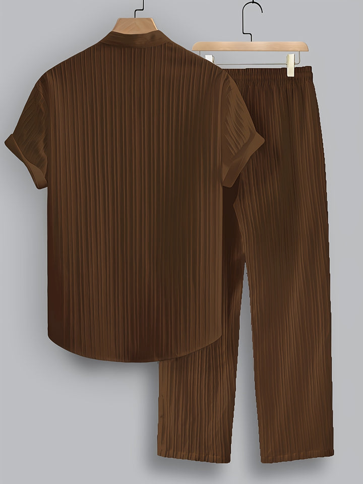 Felix | Men's Pleated Stand Collar Two-Piece Set