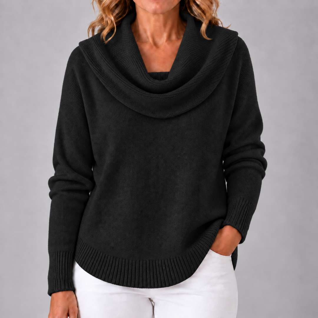 Cara | Draped Cowl Neck Sweater