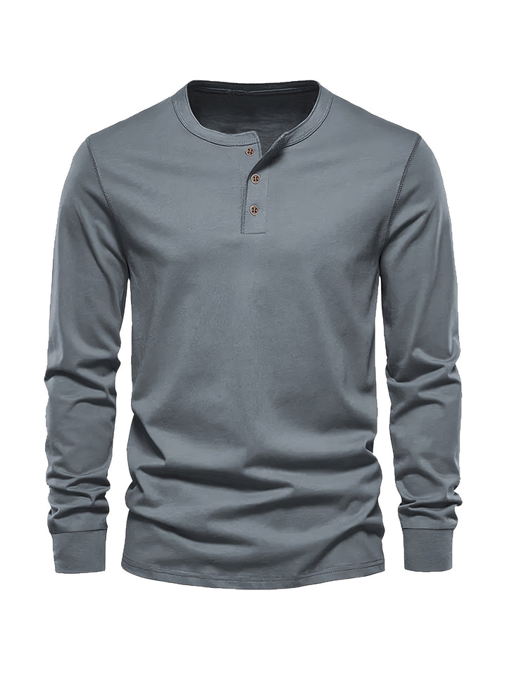 Seth | Men's Long Sleeve Cotton Henley