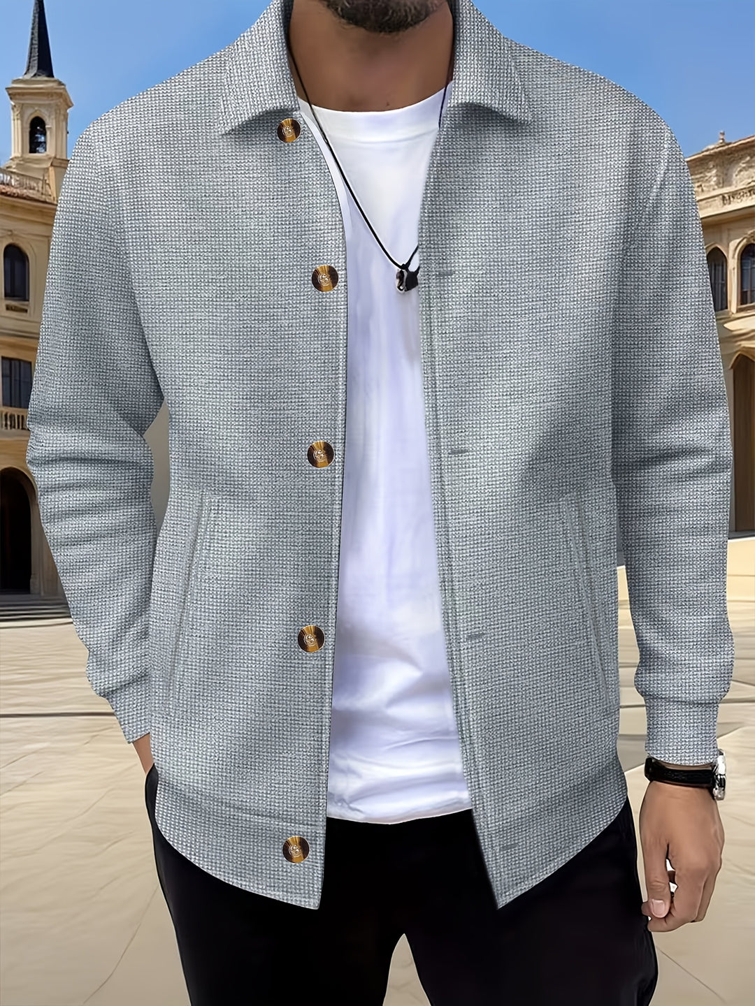 Sterling | Textured Button-Up Jacket