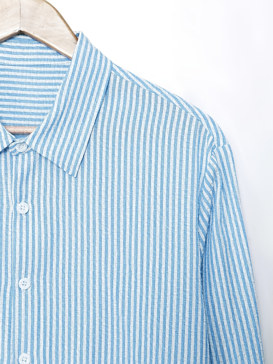 Wes | Men's Striped Bubble Gauze Long Sleeve Shirt