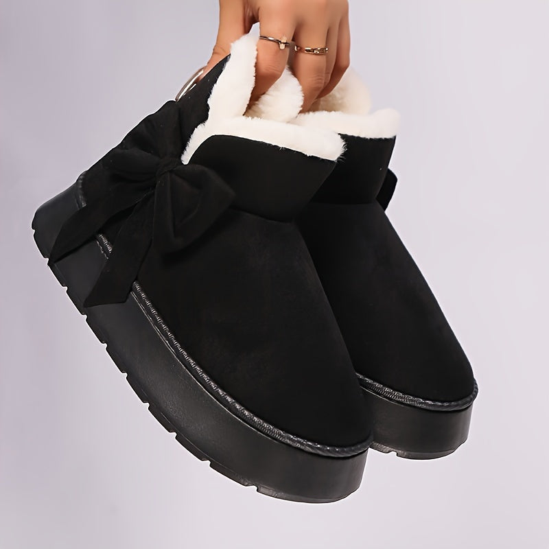 Noelle | Cozy Bow Ankle Boots