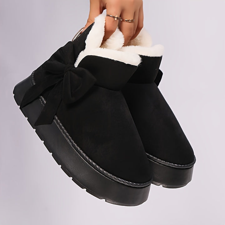 Noelle | Cozy Bow Ankle Boots