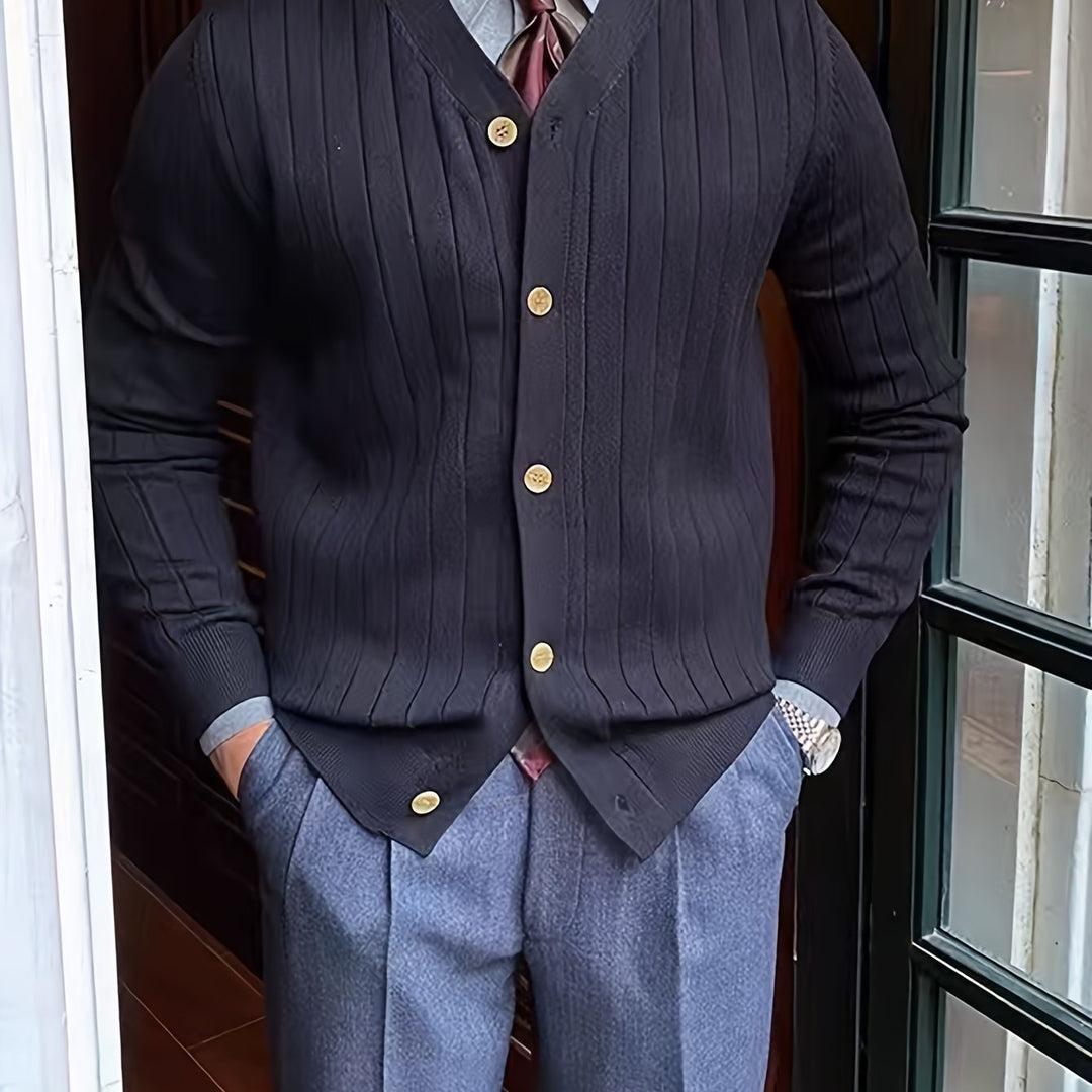 Oliver | Ribbed Button-Up Cardigan