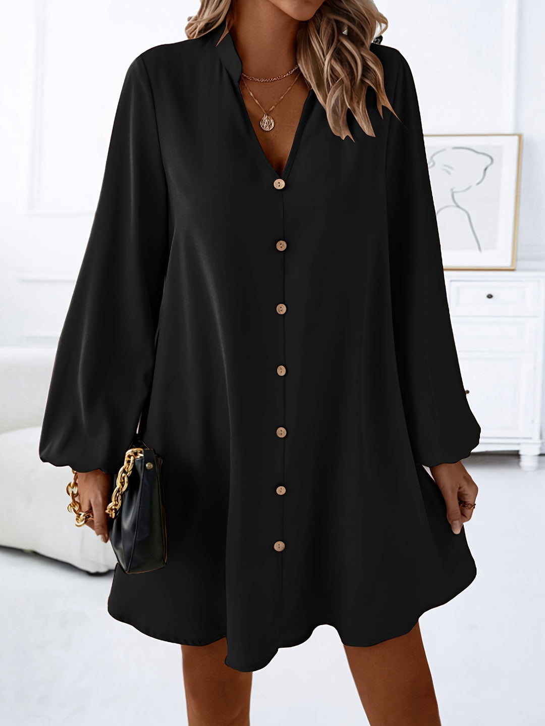 Eleanora | Relaxed Button-Front Shirt Dress