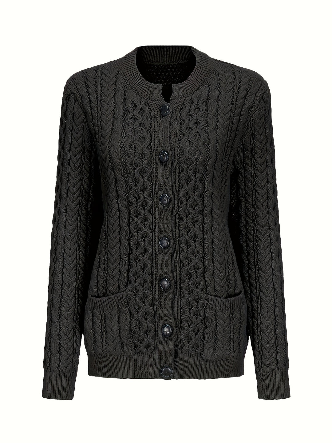 Delphine | Cable-Knit Button Cardigan