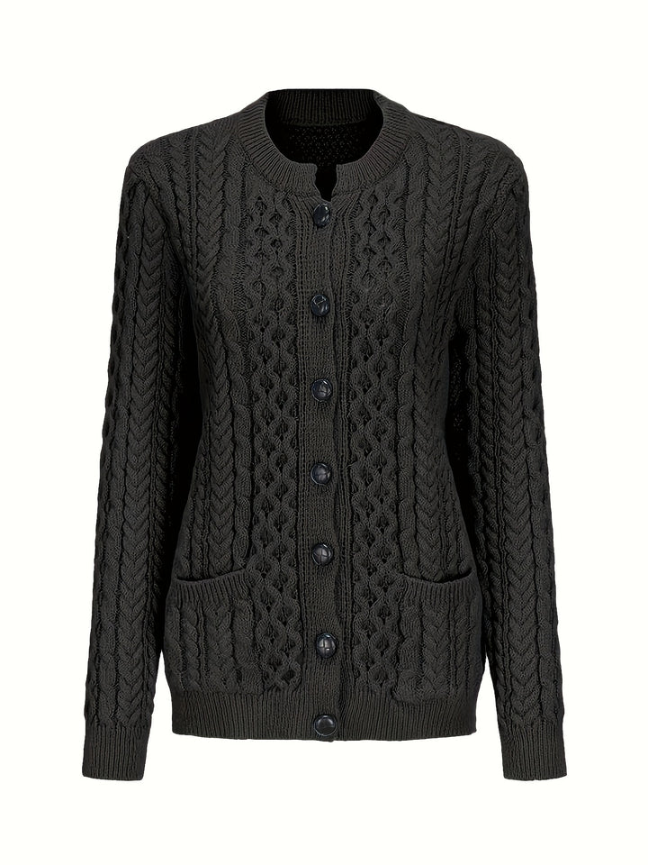 Delphine | Cable-Knit Button Cardigan