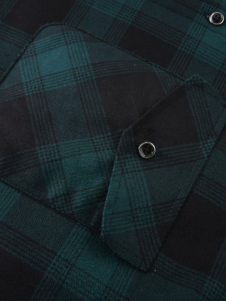 Nolan | Hooded Plaid Shirt Jacket