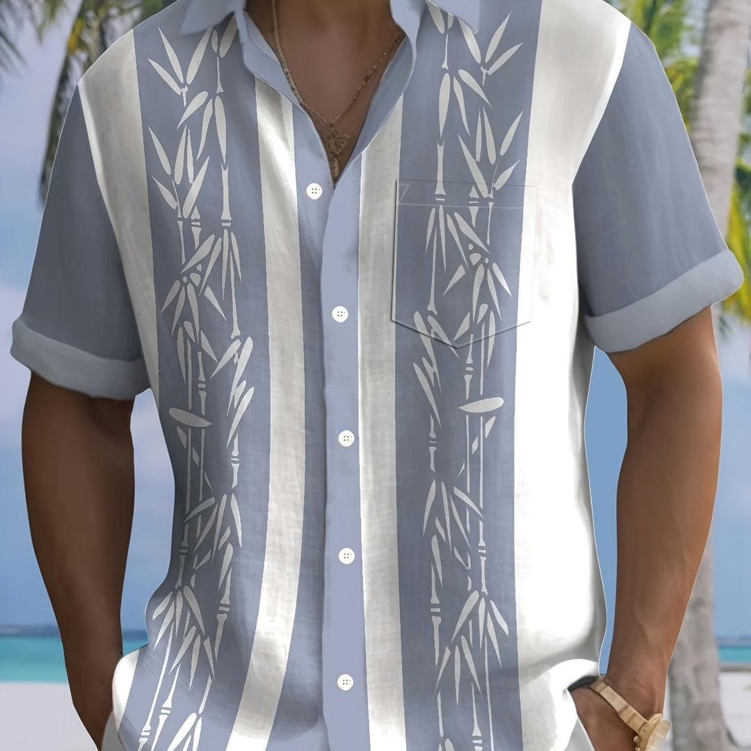 Kellan | Men's Hawaiian Color-Block Short Sleeve Shirt