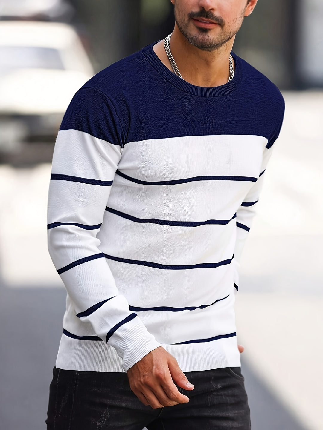 Harvey | Striped Crew Neck Sweater