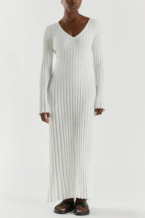Freya | Elegant Ribbed Midi Dress
