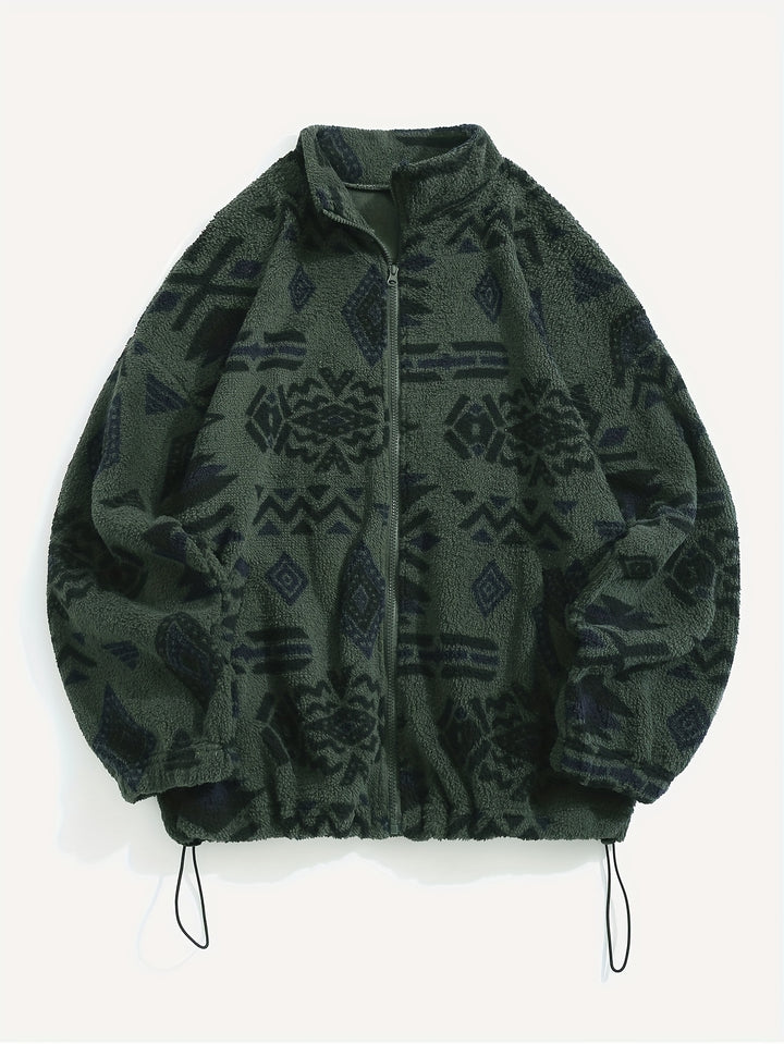 Juno | Patterned Plush Zip-Up Jacket