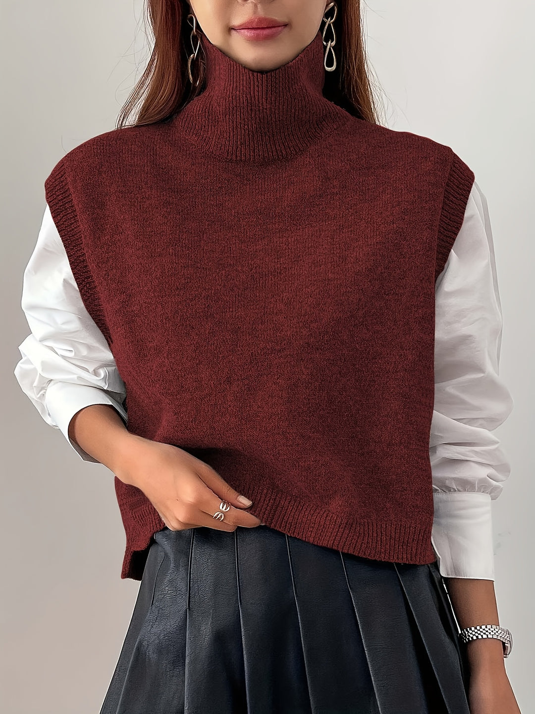 Elspeth | Elegant High-Neck Sweater Vest