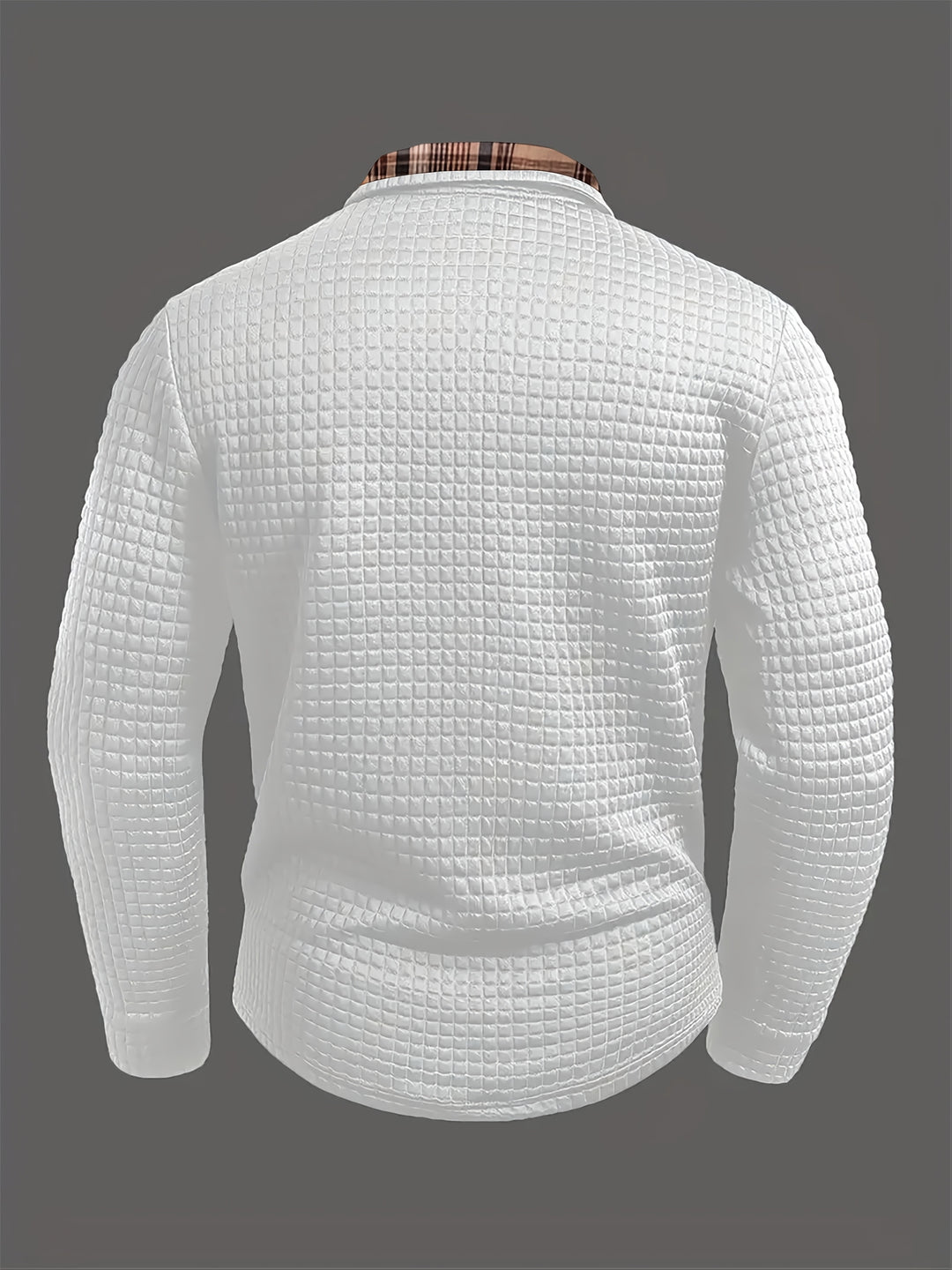 Perry | Men's Waffle Knit Plaid Collar Polo