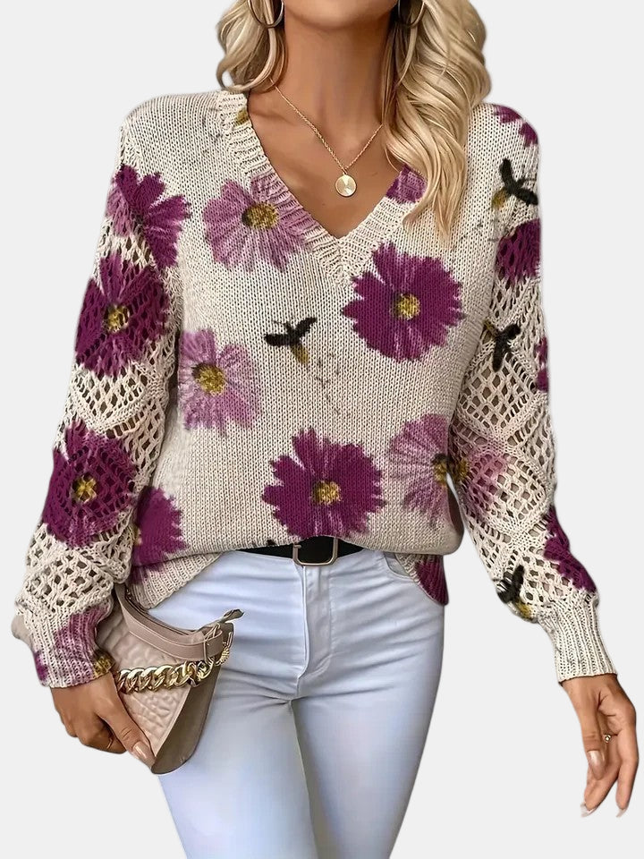 Marlisa | Floral Openwork Sweater